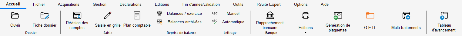 Menu dossier ouvert